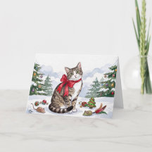 Mia de Festieve Kat met Kerstversiering