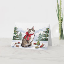 Mia de Festieve Kat met Kerstversiering