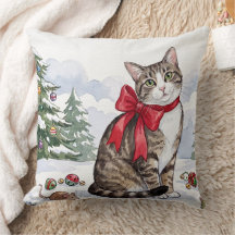 Mia de Festieve Kat met Kerstversiering