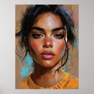 Mia – expressief Afro-Amerikaans vrouwenportret Poster