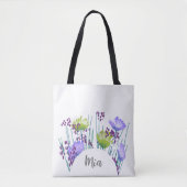 Mia Floral Monogram Tote Bag (Voorkant)