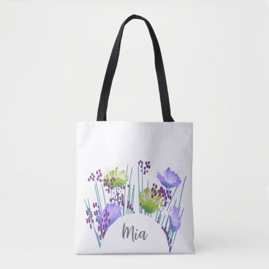 Mia Floral Monogram Tote Bag (Voorkant)