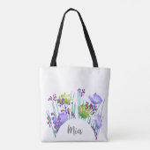 Mia Floral Monogram Tote Bag (Achterkant)