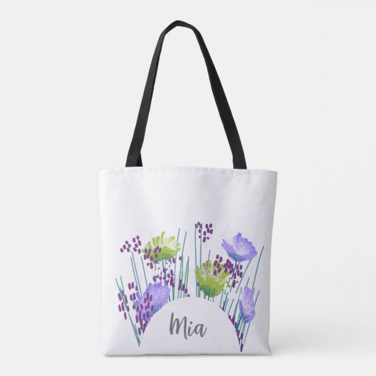Mia Floral Monogram Tote Bag (Achterkant)