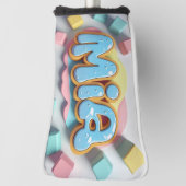 Mia geschreven in graffiti lettertype golfheadcover (Draai 90)