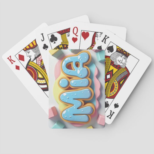 Mia geschreven in graffiti-lettertype pokerkaarten (Achterkant)