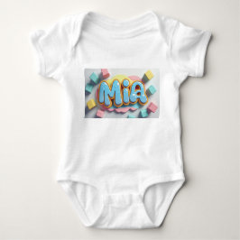Mia geschreven in graffiti lettertype romper