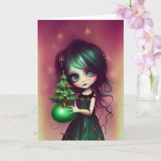 Mia Illustration Kerstmis Kaart (Orchidee)