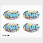 Mia in graffiti-lettertype ovale sticker (Vel)