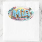 Mia in graffiti-lettertype ovale sticker (Tas)