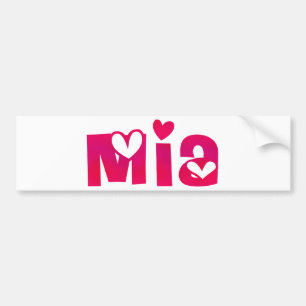 Mia in het hart bumpersticker