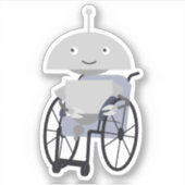 Mia in Rolstoel Sticker (Voorkant)