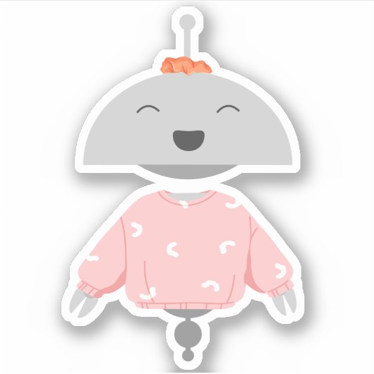 Mia met een Scrunchie Sticker (Voorkant)