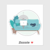 Mia met kat sticker (Vel)