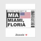 MIA Miami instapkaart - Florida Reizen Sticker (Vel)