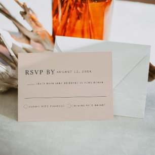 MIA Modern Bohemian Earth Tone Taupe Beige RSVP Kaart