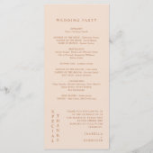 MIA Modern Boho Burnt Sinaasappel Beige Wedding Pr Menu (Achterkant)