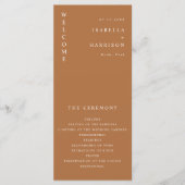 MIA Modern Boho Burnt Sinaasappel Beige Wedding Pr Menu (Voorkant)
