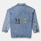 MIA naam kunst met geborduurde bloemen Denim Jacket (Achterkant)