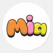 Mia Ronde Sticker (Voorkant)