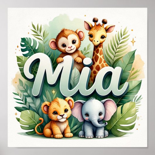 Mia Safari Nursery Wall Art Poster (Voorkant)
