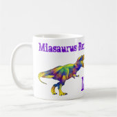 Mia saurus Funny run T Rex Colorful Dinosaur Koffiemok (Links)