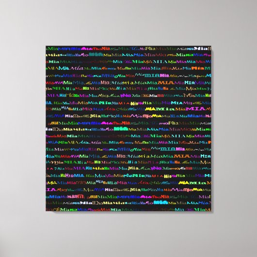 Mia Text Design I Wrapped Canvas Afdruk (Voorkant)
