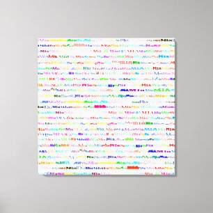 Mia Text Design II Wrapped Canvas Afdruk