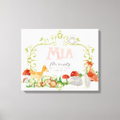 Mia Top 100 Baby Namen Meisjes Pasgeboren Kwekerij Canvas Afdruk (Voorkant)