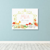 Mia Top 100 Baby Namen Meisjes Pasgeboren Kwekerij Canvas Afdruk (Insitu (Houten vloer))