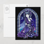"Mia" Twilight Moon Fairy & Kat Briefkaart (Voorkant / Achterkant)