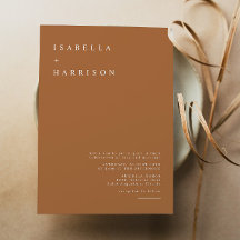 Mia - Verbrand Oranje moderne, minimalistische bru