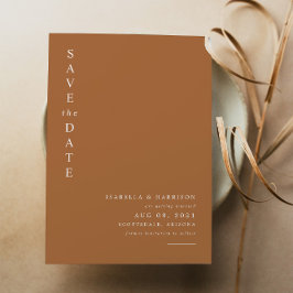 Mia - Verbrandde Oranje Moderne Minimalist sparen Kaart