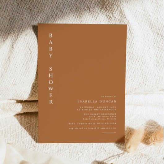 Mia - Verbrandend Oranje modern, minimalistisch Ba Kaart