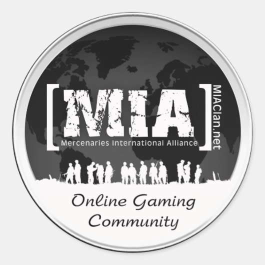 MIAClan.net hoge kwaliteit stickers wit/zwart (Voorkant)