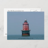 Miah Maull Lighthouse, Delaware Bay, NJ. Briefkaart (Voorkant / Achterkant)
