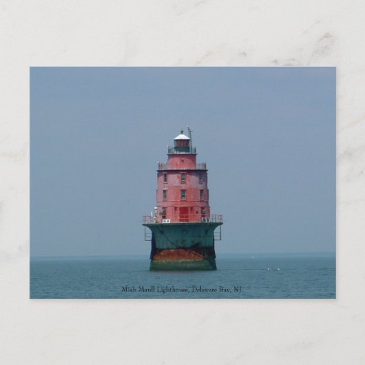 Miah Maull Lighthouse, Delaware Bay, NJ. Briefkaart (Voorkant)