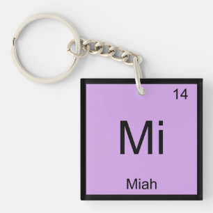 Miah Naam Chemie Element Periodiek Systeem Sleutelhanger