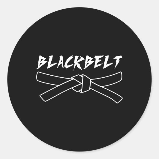 Mial Karate Black Belt Ronde Sticker (Voorkant)