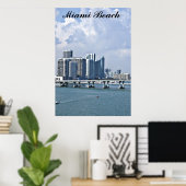Miam Beach Skyline Poster (Thuiskantoor)