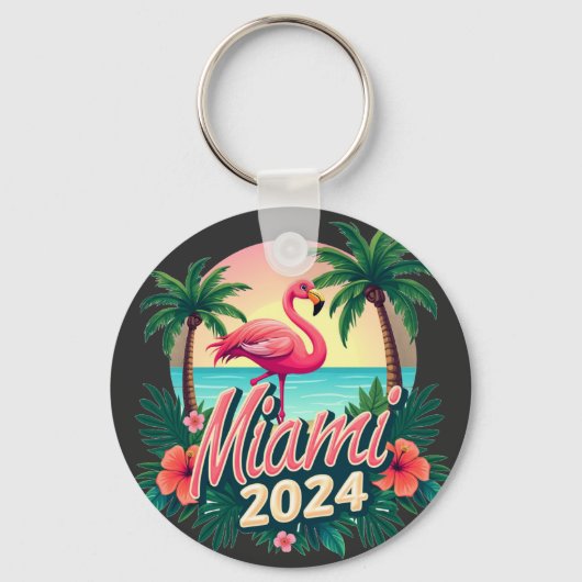Miami 2024 - Tropical art deco Sleutelhanger (Voorkant)