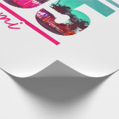 Miami 305 Area Code Florida  Palm Trees Pri Cadeaupapier (Hoek)