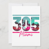 Miami 305 Area Code Florida Palm Trees Pri Kaart (Voorkant)