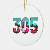 Miami 305 Area Code Florida  Palm Trees Pri Keramisch Ornament (Links)