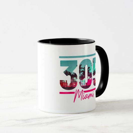 Miami 305 Area Code Florida  Palm Trees Pri Mok (Voorkant rechts)