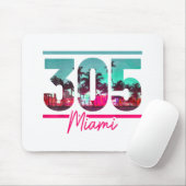 Miami 305 Area Code Florida Palm Trees Pri Muismat (Met muis)
