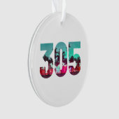 Miami 305 Area Code Florida Palm Trees Pri Ornament (voorkant)