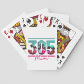Miami 305 Area Code Florida  Palm Trees Pri Pokerkaarten (Achterkant)
