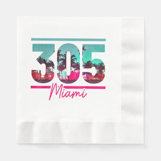 Miami 305 Area Code Florida Palm Trees Pri Servet (Voorkant)