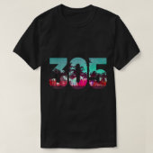 Miami 305 Area Code Florida  Palm Trees Pri T-shirt (Design voorkant)